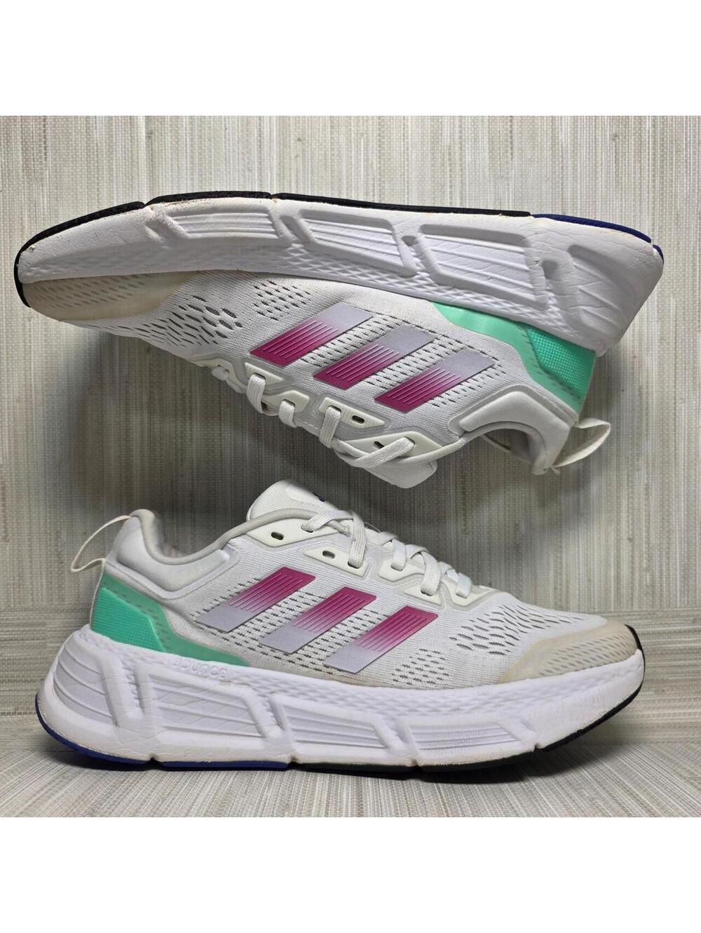 Adidas Duramo SL Bounce Running Shoes White/Pink/Mint Women's US 9 EU 41 1/3